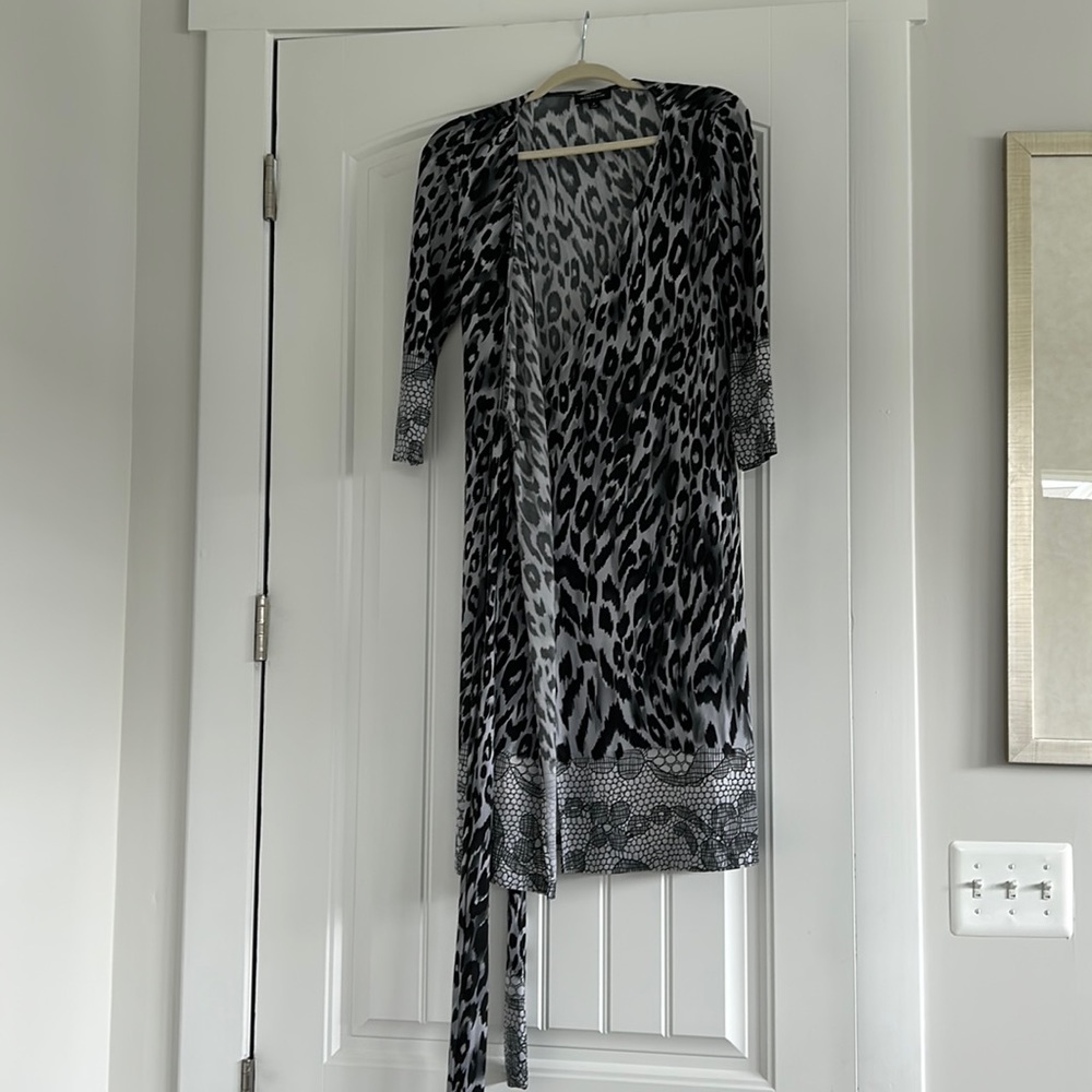 Tahari animal print wrap dress